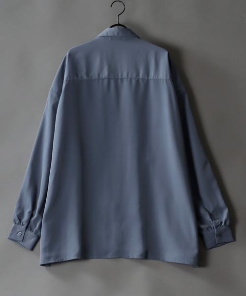 SITRY（シトリー）の「Drape Regular Collar Shirt/ドレープ レギュラーカラー シャツ（シャツ/ブラウス・メンズ・ブラック/ホワイト/チャコールグレー/グレイッシュベージュ/グレイッシュブルー・L/M）」の9枚目の写真