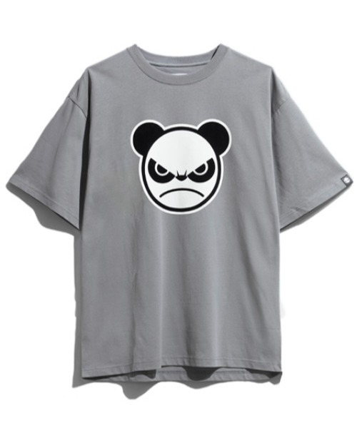 HIPANDA(ハイパンダ)の「HIPANDA ハイパンダ 男女兼用 アングリーパンダ ロゴ プリント Tシャツ(Tシャツ/カットソー・メンズ・ブラック/グレー/ホワイト・MEDIUM/X-LARGE/LARGE/XX-LARGE/SMALL)」の3枚目の写真