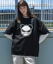 HIPANDA（ハイパンダ）の「HIPANDA ハイパンダ 男女兼用  アングリーパンダ ロゴ プリント Tシャツ（Tシャツ/カットソー）」