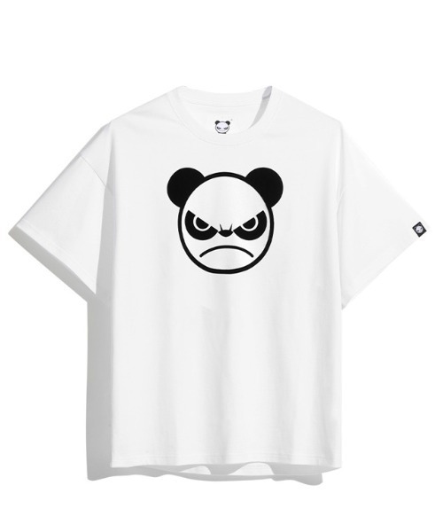HIPANDA(ハイパンダ)の「HIPANDA ハイパンダ 男女兼用 アングリーパンダ ロゴ プリント Tシャツ(Tシャツ/カットソー・メンズ・ブラック/グレー/ホワイト・MEDIUM/X-LARGE/LARGE/XX-LARGE/SMALL)」の6枚目の写真