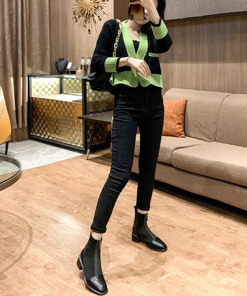 Futier land(フューティアランド)の「フロントジップフィットショートブーツ(ブーツ・レディース・ブラック・36/38/40/39/37)」の8枚目の写真