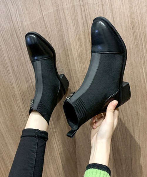 Futier land(フューティアランド)の「フロントジップフィットショートブーツ(ブーツ・レディース・ブラック・36/38/40/39/37)」の10枚目の写真