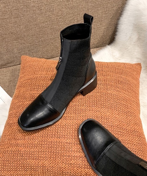 Futier land(フューティアランド)の「フロントジップフィットショートブーツ(ブーツ・レディース・ブラック・36/38/40/39/37)」の11枚目の写真
