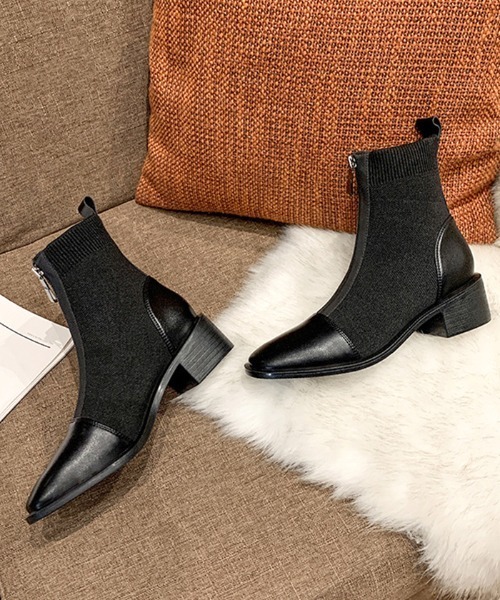 Futier land(フューティアランド)の「フロントジップフィットショートブーツ(ブーツ・レディース・ブラック・36/38/40/39/37)」の12枚目の写真