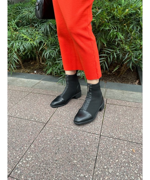 Futier land(フューティアランド)の「フロントジップフィットショートブーツ(ブーツ・レディース・ブラック・36/38/40/39/37)」の22枚目の写真