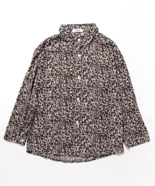 i-dare(アイディア)の「【i-dare】レオパード ヒョウ柄 シャツ(シャツ/ブラウス・レディース・グレー/ブラウン・SMALL/MEDIUM/LARGE/X-LARGE)」の10枚目の写真