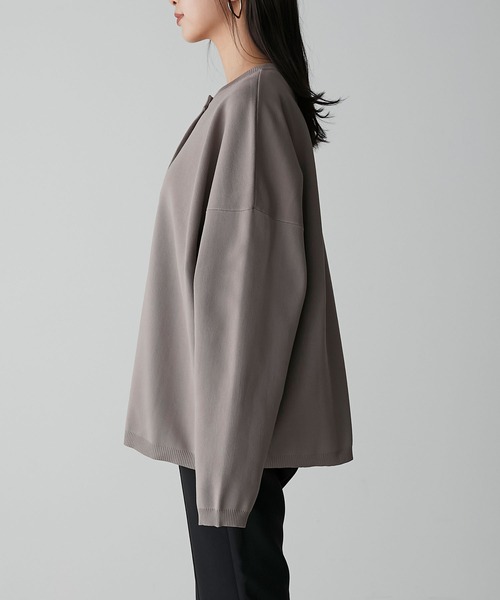 Anss.me（アンスミー）の「【Anss.me】ダイバーニット金釦カーディガン（カーディガン/ボレロ・レディース・ネイビー/アイボリー/ブラック/グレイッシュベージュ・FREE）」の15枚目の写真