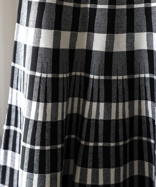 Riberry（リベリー）の「ニットチェックスカート（スカート・レディース・ベージュ/ブラック・FREE）」の12枚目の写真