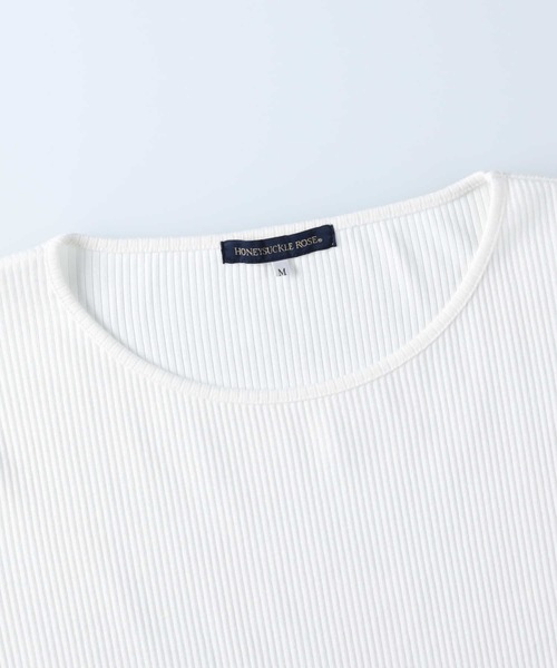 Right-on(ライトオン)の「【HONEYSUCKLE ROSE】リブクルーロンT(Tシャツ/カットソー・レディース・ブラック/ホワイト・L/M/S)」の5枚目の写真