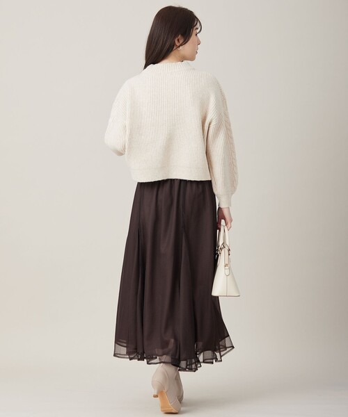 ANY SIS(エニィスィス)の「【洗える】袖ケーブルショート ニット(ニット/セーター・レディース・ピンク系/ライトグレー系/アイボリー系/スカイブルー系・0)」の6枚目の写真