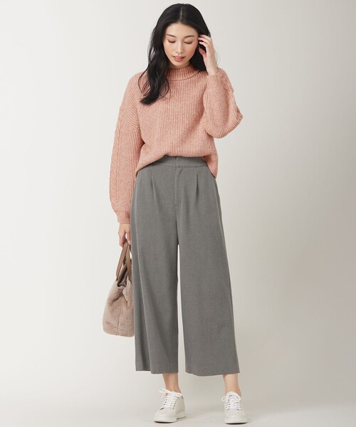 ANY SIS(エニィスィス)の「【洗える】袖ケーブルショート ニット(ニット/セーター・レディース・ピンク系/ライトグレー系/アイボリー系/スカイブルー系・0)」の11枚目の写真