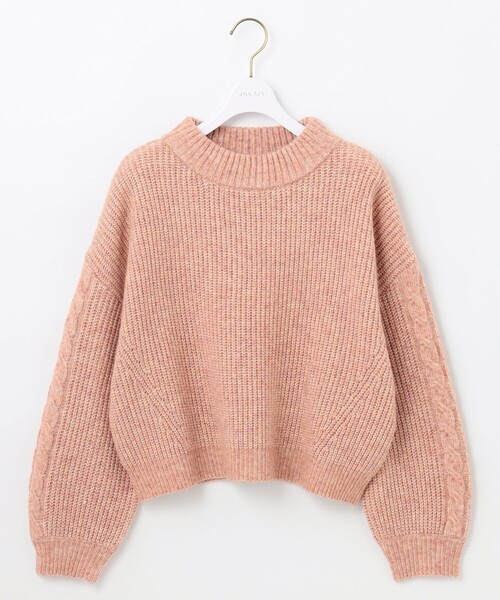 ANY SIS(エニィスィス)の「【洗える】袖ケーブルショート ニット(ニット/セーター・レディース・ピンク系/ライトグレー系/アイボリー系/スカイブルー系・0)」の14枚目の写真
