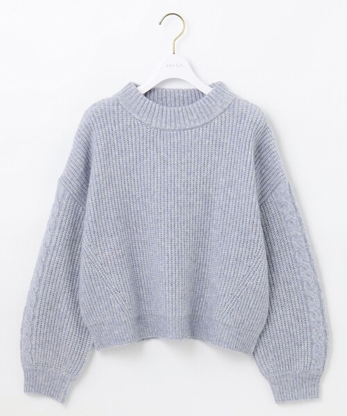 ANY SIS(エニィスィス)の「【洗える】袖ケーブルショート ニット(ニット/セーター・レディース・ピンク系/ライトグレー系/アイボリー系/スカイブルー系・0)」の15枚目の写真