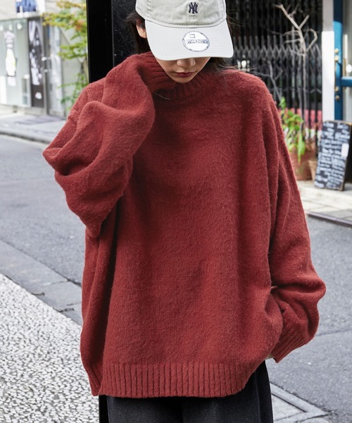 MONO-MART(モノマート)の「モヘアライクカラーリングオーバールーズニット(ニット/セーター・レディース・ブラウン/アイボリー/チャコールグレー/グレイッシュベージュ/ブラック/ブラック系/ネイビー/カーキ/ワイン/グレー系/アイボリー系/ネイビー系/ブラウン系・M/L)」の13枚目の写真