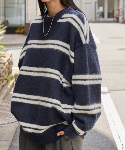 FREAK'S STORE/ワンポイントハート刺繍 フォックス混ニットプル