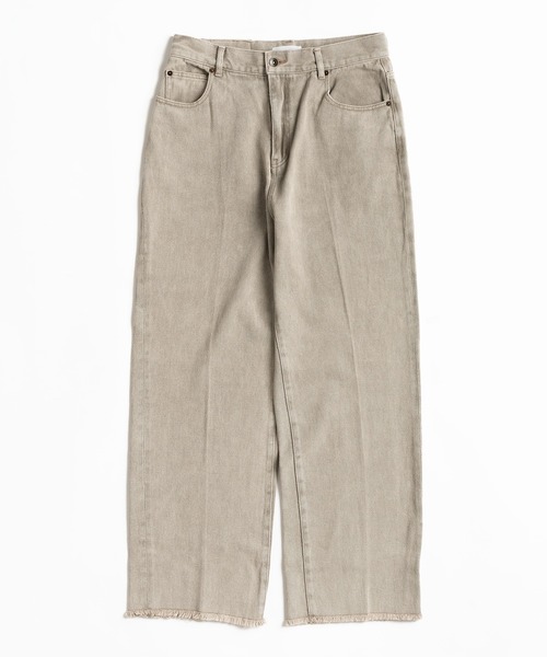 MUHET（ミュエータ）の「裾フリンジデニムパンツ（デニムパンツ・レディース・インディゴブルー/ブルー/カーキ・LARGE/MEDIUM/SMALL）」の4枚目の写真