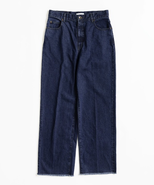 MUHET（ミュエータ）の「裾フリンジデニムパンツ（デニムパンツ・レディース・インディゴブルー/ブルー/カーキ・LARGE/MEDIUM/SMALL）」の10枚目の写真