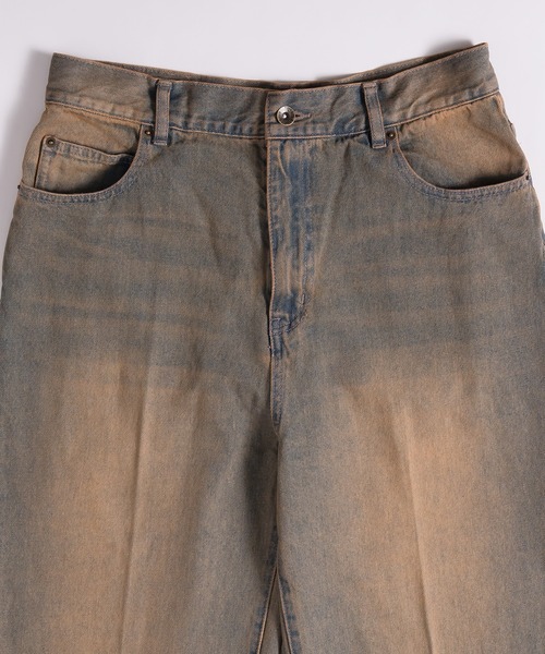 MUHET（ミュエータ）の「裾フリンジデニムパンツ（デニムパンツ・レディース・インディゴブルー/ブルー/カーキ・LARGE/MEDIUM/SMALL）」の9枚目の写真