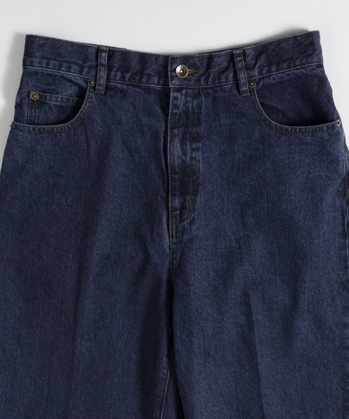 MUHET（ミュエータ）の「裾フリンジデニムパンツ（デニムパンツ・レディース・インディゴブルー/ブルー/カーキ・LARGE/MEDIUM/SMALL）」の12枚目の写真