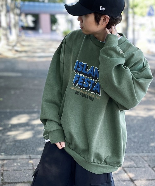 Java（ジャバ）の「《Javaジャバコラボ》絶妙な色合いのヴィンテージ感！フェスロゴ裏起毛ピグメント加工スウェット（スウェット・メンズ・チャコール/ピンク/グリーン・X-LARGE/MEDIUM/LARGE）」の5枚目の写真