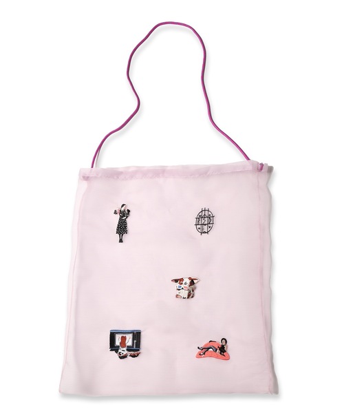 bedsidedrama(ベットサイドドラマ)の「Ghost Tote Bag(トートバッグ・レディース・パープル/ベージュ/ブラック・1)」の13枚目の写真