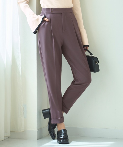 RUIRUE BOUTIQUE(ルイルエブティック)の「【あたたか裏起毛シリーズ】シークレットゴムストレート美脚パンツ(その他パンツ・レディース・ネイビー/パープル/ブラック/モカ・M/S/4L/5L/LL/L/3L)」の4枚目の写真