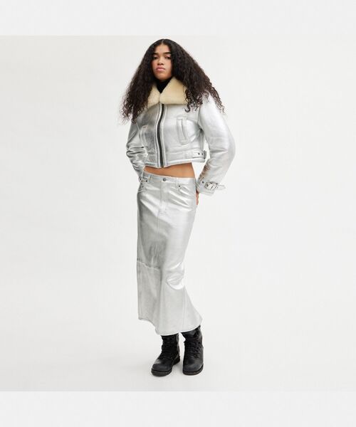 COACH（コーチ）の「メタリック レザー ロング スカート（スカート