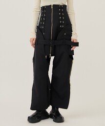 AKIKOAOKI | 【AKIKOAOKI/(アキコアオキ)】Joel-01/レースアップスカートパンツ(その他パンツ)