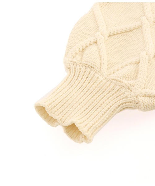 LATINA（ラティーナ）の「ボリュームクロス編みニットトップス（ニット/セーター・レディース・アイボリー/ブラック・FREE）」の8枚目の写真