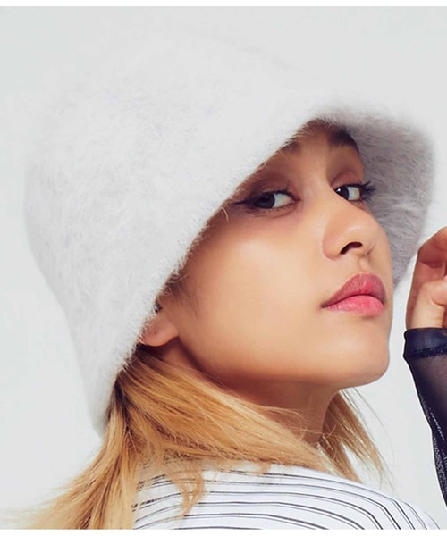 ANAP（アナップ）の「フェイクファー　チューリップ　ハット（ハット・レディース・ブラック/ホワイト/サックスブルー/グレー・FREE）」の14枚目の写真