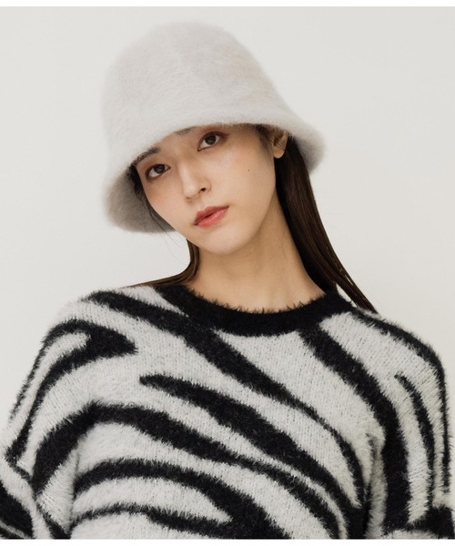 ANAP（アナップ）の「フェイクファー　チューリップ　ハット（ハット・レディース・ブラック/ホワイト/サックスブルー/グレー・FREE）」の22枚目の写真