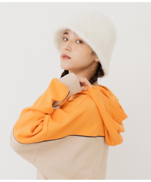 ANAP（アナップ）の「フェイクファー　チューリップ　ハット（ハット・レディース・ブラック/ホワイト/サックスブルー/グレー・FREE）」の9枚目の写真