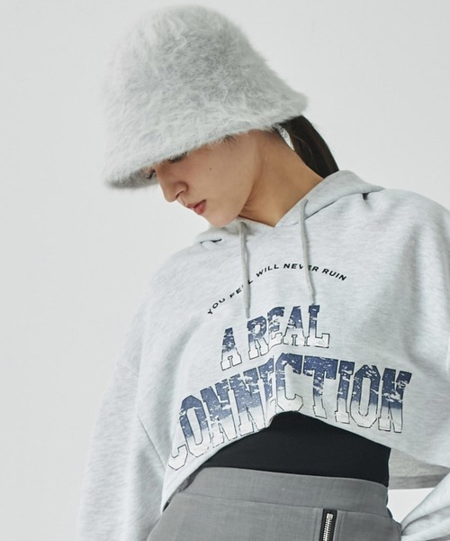 ANAP（アナップ）の「フェイクファー　チューリップ　ハット（ハット・レディース・ブラック/ホワイト/サックスブルー/グレー・FREE）」の18枚目の写真