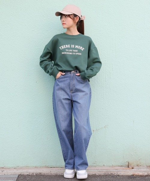 Honeys（ハニーズ）の「ストレートデニムパンツ（股下６８ｃｍ）（デニムパンツ・レディース・ブラック/ブルー/アイボリー・SS/S/LL/M/L）」の5枚目の写真