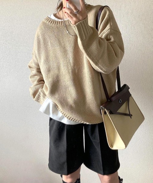 aquagarage（アクアガレージ）の「前後2wayプルオーバー（ニット/セーター・レディース・アイボリー/ベージュ/ブラック・ONESIZE）」の14枚目の写真