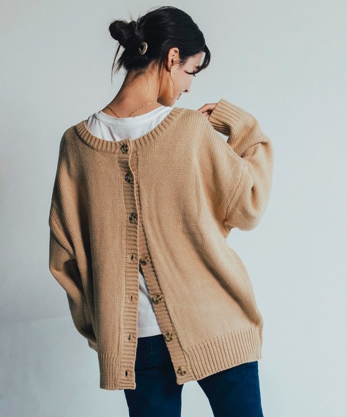 aquagarage（アクアガレージ）の「前後2wayプルオーバー（ニット/セーター・レディース・アイボリー/ベージュ/ブラック・ONESIZE）」の6枚目の写真