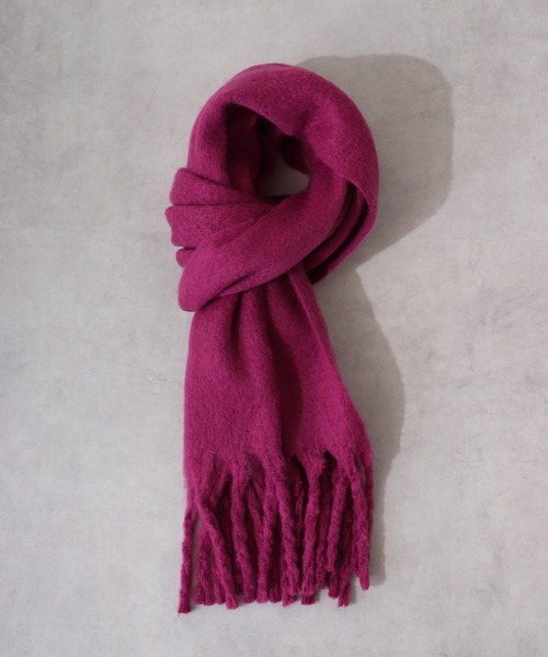 FUNALIVE（ファンアライブ）の「ふんわりソリッドボリュームストール（ストール/ショール・メンズ・ピンク系/オレンジ/チャコールグレー/アイボリー/ライム/ブルー系・FREE）」の10枚目の写真