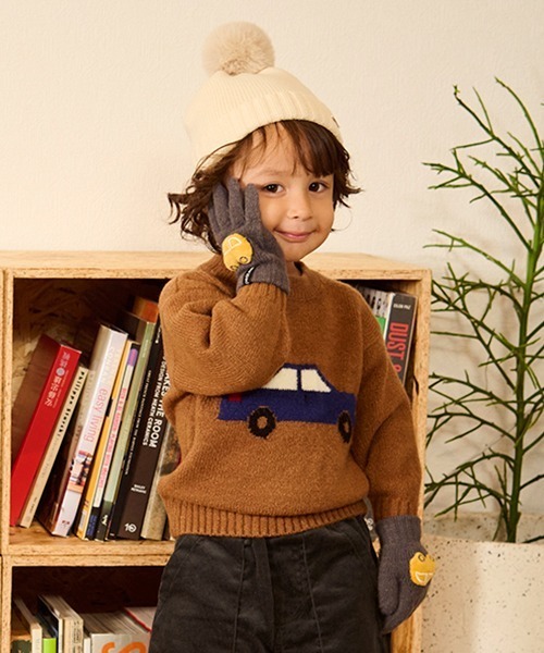 petit main（プティマイン）の「モチーフ手袋（手袋・キッズ・ピンク/アイボリー/ライトグリーン/ネイビー/チャコール・S/M）」の2枚目の写真