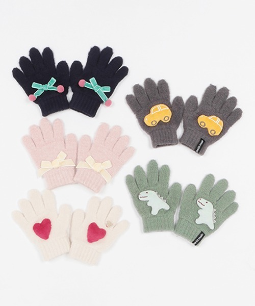 petit main（プティマイン）の「モチーフ手袋（手袋・キッズ・ピンク/アイボリー/ライトグリーン/ネイビー/チャコール・S/M）」の13枚目の写真
