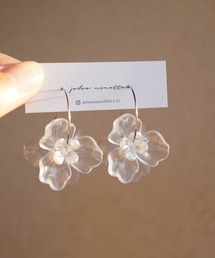 jolie minette/フラワー シルバー フープピアス