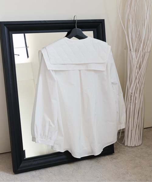 ULEULA（ウルア）の「ダイヤステッチビックWカラーオーバーブラウス（シャツ/ブラウス・レディース・ホワイト・FREE）」の12枚目の写真