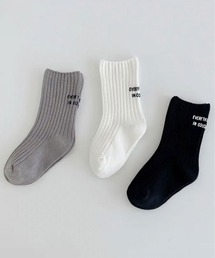 Bambin | 【 Bambin / ボンバン 】 バックロゴ リブ カラー ソックス 《 3足セット 》(ソックス/靴下)