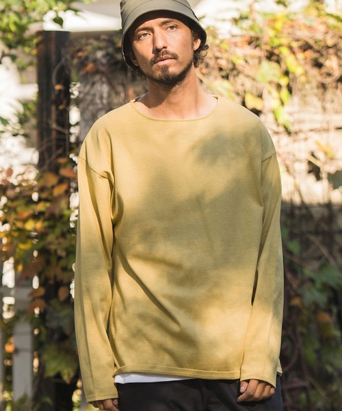 CAMBIO(カンビオ)の「mlt4582-Boat Neck Long Sleeve Cut sew ボートネック カットソー(Tシャツ/カットソー・メンズ・ブルー/マスタード/ホワイト/スモークグレー・M/L)」の5枚目の写真