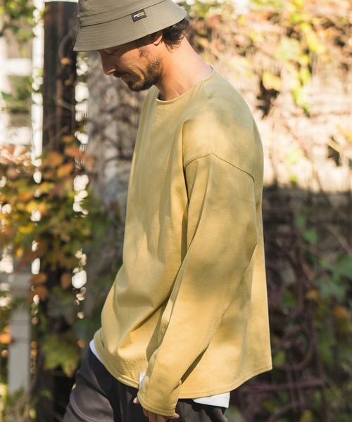 CAMBIO(カンビオ)の「mlt4582-Boat Neck Long Sleeve Cut sew ボートネック カットソー(Tシャツ/カットソー・メンズ・ブルー/マスタード/ホワイト/スモークグレー・M/L)」の6枚目の写真