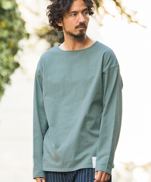 CAMBIO(カンビオ)の「mlt4582-Boat Neck Long Sleeve Cut sew ボートネック カットソー(Tシャツ/カットソー・メンズ・ブルー/マスタード/ホワイト/スモークグレー・M/L)」の10枚目の写真