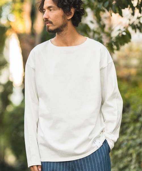 CAMBIO(カンビオ)の「mlt4582-Boat Neck Long Sleeve Cut sew ボートネック カットソー(Tシャツ/カットソー・メンズ・ブルー/マスタード/ホワイト/スモークグレー・M/L)」の13枚目の写真
