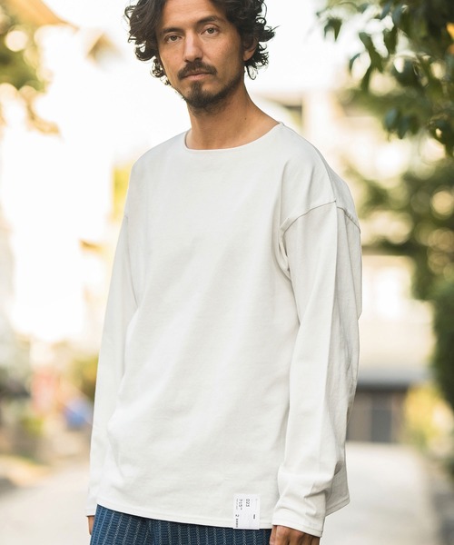 CAMBIO(カンビオ)の「mlt4582-Boat Neck Long Sleeve Cut sew ボートネック カットソー(Tシャツ/カットソー・メンズ・ブルー/マスタード/ホワイト/スモークグレー・M/L)」の14枚目の写真