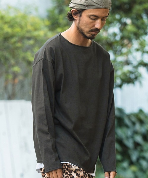 CAMBIO(カンビオ)の「mlt4582-Boat Neck Long Sleeve Cut sew ボートネック カットソー(Tシャツ/カットソー・メンズ・ブルー/マスタード/ホワイト/スモークグレー・M/L)」の18枚目の写真