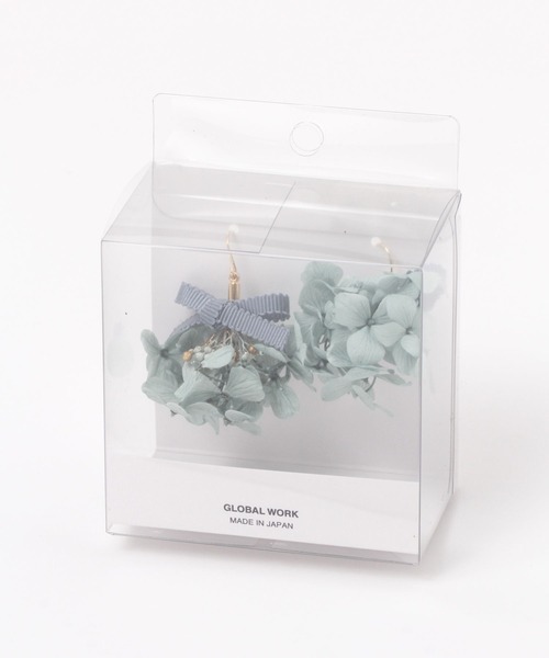 GLOBAL WORK(グローバルワーク)の「MADE IN JAPANドライフラワーブリザーブドピアス/993079(ピアス(両耳用)・レディース・ホワイト/ライトブルー/ベージュ・FREE)」の9枚目の写真