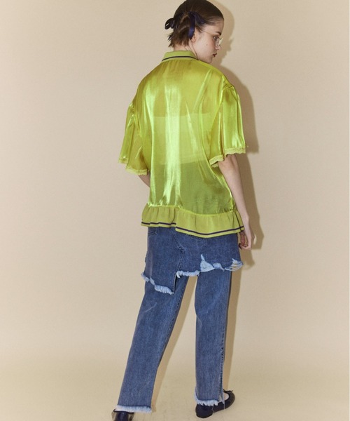 Candy Stripper(キャンディストリッパー)の「SHINY POLO トップス(ポロシャツ・レディース・イエロー/オフホワイト/ブラック・2)」の9枚目の写真